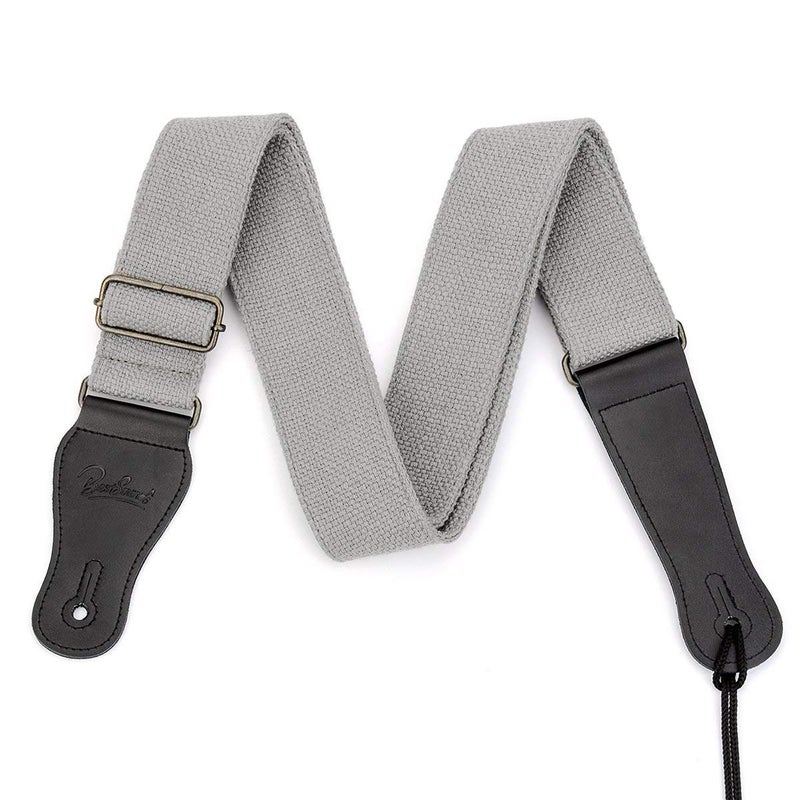 BestSounds Guitar Strap 100% Soft Cotton Genuine Leather Ends Strap for Acoustic Guitar, Electric Guitar, Bass & Mandolins (Coffee) - Image 4
